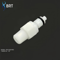 Connecteur mâle à déconnexion rapide en plastique pour montage sur panneau, sans valve, pour raccord de tuyau d'air de 1/8 pouce