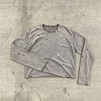 T-shirt court surdimensionné de haute qualité, imprimé sérigraphié, style vintage, personnalisé, délavé, à manches longues