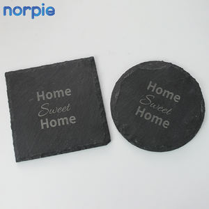 Sous-verres en <span class=keywords><strong>ardoise</strong></span> naturelle carrée, gravés au laser, sous-verres en <span class=keywords><strong>ardoise</strong></span> vierges en vrac, sous-verres en pierre noire antidérapants - Product Image 4