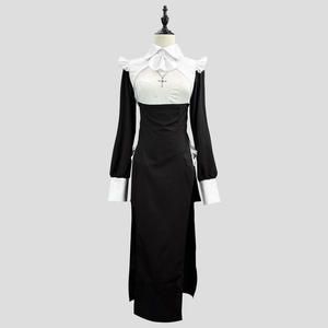 Costume de performance de robe serrée de <span class=keywords><strong>grande</strong></span> <span class=keywords><strong>taille</strong></span>, costume d'infirmière sexy de travestissement, costume de nonne cosplay de femme de chambre d'Halloween - Product Image 3