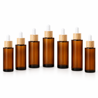 Bouteilles compte-gouttes en verre ambré de 20-100 ml avec pipette en bambou pour huiles végétales, aromathérapie et extraits de plantes – Approvisionnement direct usine