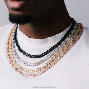 RTS 2-rijige Moissanite Cuban Link ketting voor heren en dames, hiphop, fijne sieraden, ketting van 925 zilver, verguld, VVS Moissanite kettingen - Product Image 6