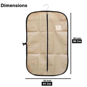 Housse de manteau de voyage légère à chaîne ronde beige pour costumes sac de protection de vêtement durable idéal pour les voyages d'affaires et les vacances - Product Image 4