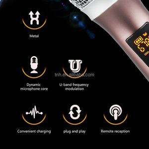 TNH UM- M100 mikrofon nirkabel dinamis, penguat Audio TV kinerja panggung, colokan 6.5mm pengisian daya mikrofon rekaman UHF - Product Image 6