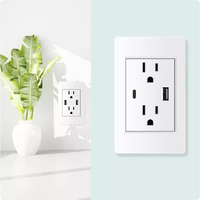 Touchmi vente en gros US 118 Tuya Wifi 1/2/3gang interrupteur de lumière en verre prise électrique et interrupteur interrupteur mural pour maison intelligente