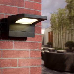 Lampe solaire murale de jardin KLED avec détecteur de mouvement 12W IP65 étanche en alliage d'aluminium à montage mural, dimmable, garantie 3 ans - Product Image 1