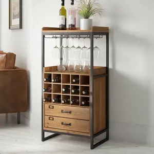 Armário rústico de vinho, rack de garrafa de vinho de madeira para exibição de casa, bar, vinho