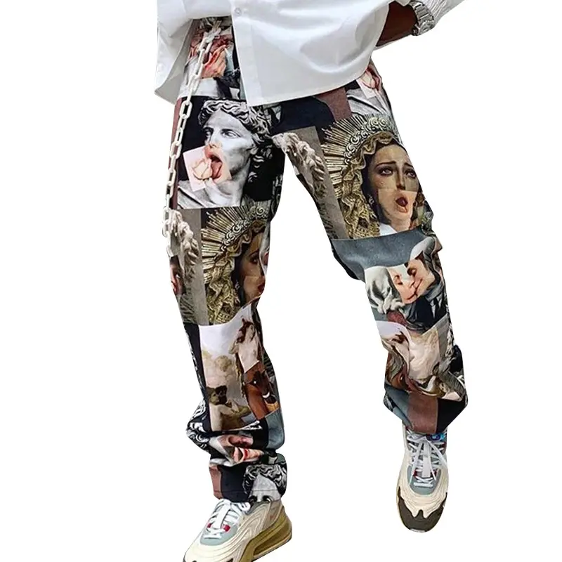 2023 Spring And Summer Loose Straight Pants Large Size Casual Trousers Men's Hip Hop Pants Men's Wear