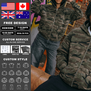 เสื้อฮู้ดซิปผู้ชาย KingSen OEM ปักลายอย่างดี ระบายอากาศได้ดี ผ้าฝ้าย 100% เฟรนช์เทอร์รี่ สำหรับฤดูหนาว สไตล์ฮิปฮอป พิมพ์ลายดิจิทัล - Product Image 2