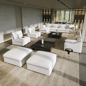 ชุดโซฟาโมดูลาร์แบบแยกส่วน VOXHOME Hotel American Modern Furniture Down Cloud สีขาว ขนาด 7 8 9 10 ที่นั่ง - Product Image 1