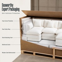 Canapé sectionnel blanc en forme de U avec double chaise longue, coussins et table d'appoint, grand canapé pour salon, vente en gros, directement de l'usine