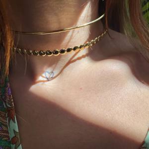 CUCOCUCA YFB 002 Collar de cadena con cuentas chapadas en oro de acero inoxidable, minimalista, moderno, en capas, elegante y sencillo, una opción de moda. - Product Image 3