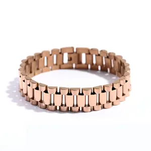Bracelets simples en acier inoxydable pour hommes et femmes, type de bracelet, bijoux en or, vente en gros