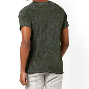 Camiseta de Lona Sólida con Lavado Ácido Personalizada para Hombre, 100% Algodón, Ligera, Cómoda, Transpirable, Ecológica y de Secado Rápido - Product Image 2