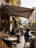 Auvent motorisé électrique en aluminium de luxe à installation facile, très vendu, pour balcon et terrasse, protection solaire