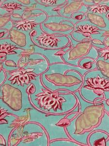 Hand Block Print <b>Round</b> Tablecloh Hand Block Print Sheeting Fabric <b>Table</b> Wear 8 Seater <b>Tablecloth</b> With Border All <b>Round</b> - Product Image 2