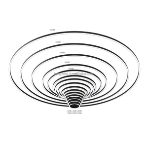 Led vòng tròn ánh sáng mặt dây chuyền Văn phòng sảnh phòng tập thể dục phong cách công nghiệp mô hình vòng tròn ánh sáng dự án vòng ánh sáng lịch thi đấu - Product Image 4