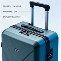 Ensemble de valises rigides en PC à motif géométrique diagonale personnalisé, avec roulettes pivotantes, serrure TSA, logo et couleur personnalisables, faible MOQ