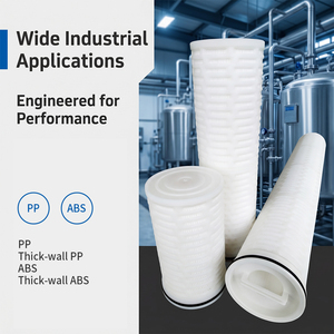 ไส้กรองน้ำแบบไหลสูงชนิด PP โพลีโพรพิลีนแบบจีบ สำหรับการกรองน้ำ - Product Image 4