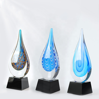 Trophée en verre soufflé à la main en forme de goutte d'eau personnalisé - Jadvertu LJ-2004 Cadeau d'affaires