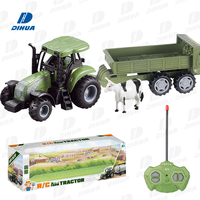 Remorque de tracteur télécommandé 27mhz 4CH tracteur de ferme télécommandé voiture de ferme avec transport Animal agricole jouet pour enfants