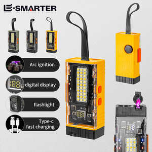 Lampe torche <span class=keywords><strong>LED</strong></span> imperméable et coupe-vent à haute luminosité, rechargeable par USB, briquet électrique à arc en ABS pour les urgences - Product Image 1