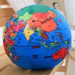 Globe Plüschtiere Gefüllte Plüsch ball Weiche Puppe Plüsch Englisch Terrestrial Globe Kissen Spielzeug Für Kinder Training Und Lernen Spielzeug
