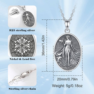 Changda afrodite <span class=keywords><strong>mitologia</strong></span> <span class=keywords><strong>greca</strong></span> collana argento 925 protettore spirituale ciondolo gioielli Unisex regalo - Product Image 4