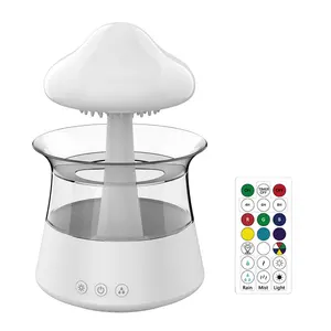 new arrival manufacturer pluie humidificateur diffuseur de parfum water drip mushroom rain cloud humidifier with remote control