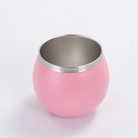 Gobelet isotherme mignon en acier inoxydable à double paroi de 5 oz avec paille, idéal pour les voyages