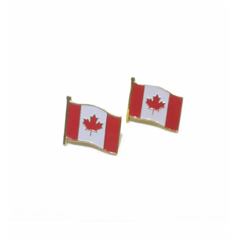 Pinos personalizados de lapela, banhados a ouro esmalte nacionais, pinos de bandeira do canadá, presente promocional