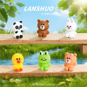 Lanshuo Resin Cartoon Animal Figurines <b>Mini</b> 3D DIY Craft Decorations For <b>Desk</b> Ornaments Handmade Jewelry Set - Product Image 1