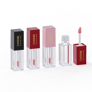 Custom Logo Clear Square 4.8ml PETG Lip Gloss Packaging Container with Screw Cap Cosmetic Lipgloss <strong>Tube</strong> - Product Image 2