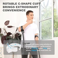 HEALTH BAZAAR Canne de marche en aluminium réglable noire tendance pour personnes handicapées