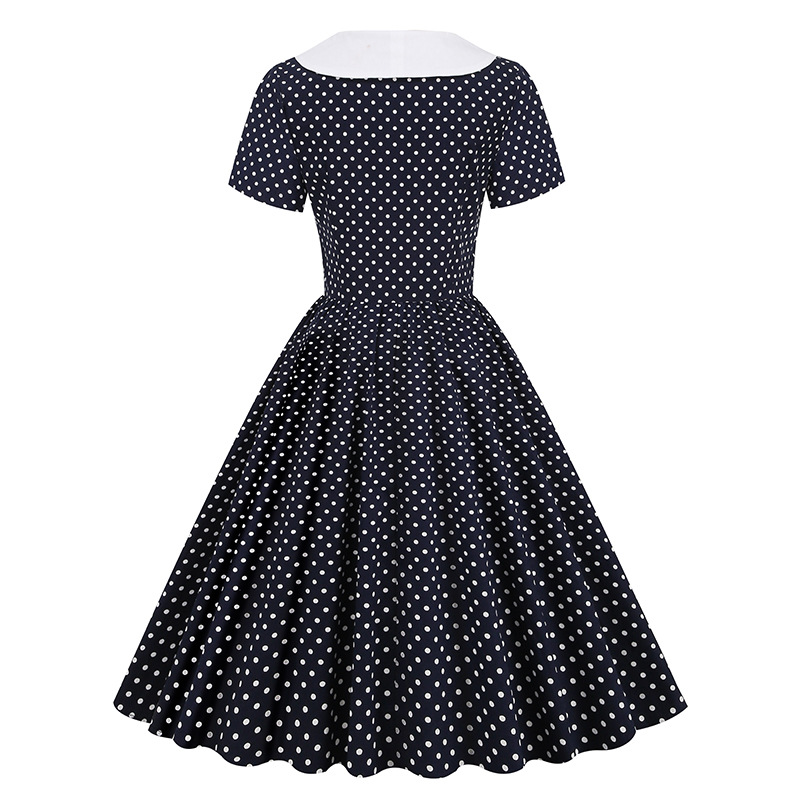 grey pin up dress Unique Vintage Plus Size Black Halloween Stripe Swing Dress main image 1