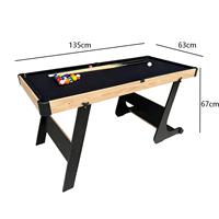 Mesa de Billar Plegable de MDF de 4.5 pies para Deportes Familiares, Ahorro de Espacio, con Palos de Billar y Ruedas, Logotipo Personalizado, Compatible con OEM y ODM