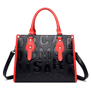 Grand sac à main fourre-tout en cuir PU pour femmes de haute qualité avec logo personnalisé et design Sac à main avec lettres Ensemble avec poignées en cuir PU - Product Image 6