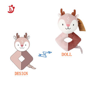 ของเล่นรูปสัตว์ยัดไส้กวางเรนเดียร์ของเล่นนุ่มสำหรับเด็กแรกเกิดเพื่อการศึกษา - Product Image 3