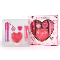 Coffret cadeau de gloss et baume à lèvres en forme de cœur rose, kit cosmétique en forme de cœur, ensemble de maquillage pour la Saint-Valentin, vente en gros