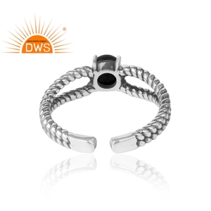 แหวนพลอยโอนิกซ์สีดำดีไซเนอร์925แหวนเงินสเตอร์ลิงโบราณเครื่องประดับคอลเลกชันที่สวยงาม - Product Image 4