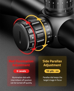 Ống ngắm săn bắn chiến thuật BearSwift-5 25x56 FFP có đèn chiếu sáng, hợp kim nhôm, chuyên nghiệp, tầm xa, chất lượng cao, mặt phẳng tiêu cự đầu tiên - Product Image 2