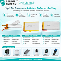 Batería de Iones de Litio OEM ODM de 3.7V 2200mAh, Paquete de Batería de Polímero de Litio Recargable con Conector de Cable Personalizado para Dispositivos Portátiles