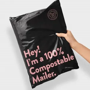 Co-ex LDPE Poly bưu phẩm vận chuyển phong bì gửi thư túi cho quần áo tùy chỉnh thiết kế thân thiện với môi màu hồng giày không thấm nước hj202281156