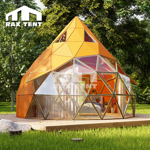 Dôme géodésique de luxe pour le glamping et les centres de villégiature familiales avec <span class=keywords><strong>baie</strong></span> vitrée en verre trempé - Product Image 2