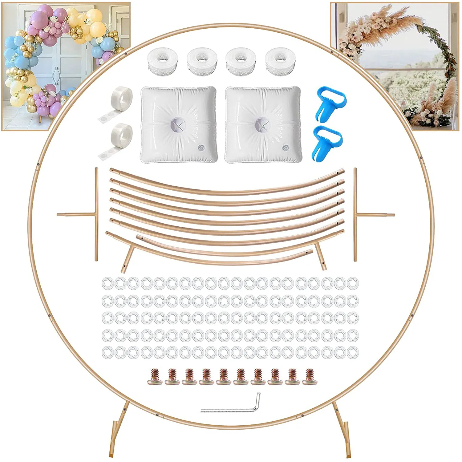Nicro फूल कट्टर फ्रेम स्टैंड आउटडोर अंगूठी धातु घेरा दौर वेडिंग पार्टी के जन्मदिन शादी की पृष्ठभूमि गुब्बारा खड़े हो जाओ उपकरण सेट