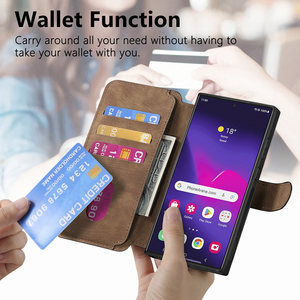 Funda Magnética con Bloqueo RFID y Tarjetero para <span class=keywords><strong>Samsung</strong></span> <span class=keywords><strong>Galaxy</strong></span> A57 S25 S26 <span class=keywords><strong>Ultra</strong></span>, Funda Protectora Completa para Teléfono - Product Image 2