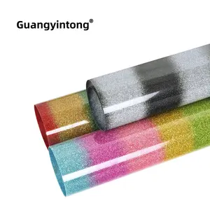 Guangyintong Pu Regenboog Glitter Serie Custom Vinyl Ijzer Op Transfers Beste Warmteoverdracht Vinyl Voor Jerseys