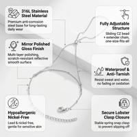 Bracelet chaîne de doigt en acier inoxydable 316L avec croix, breloque CZ et perles, plaqué or PVD, étanche, bijoux de vacances, fabricant