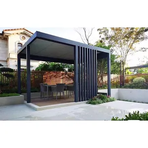 Waterproof Louvered Retractable Adjustable Roof Garden Gazebos Bioclimatic Aluminum Outdoor Pergola Da Giardino