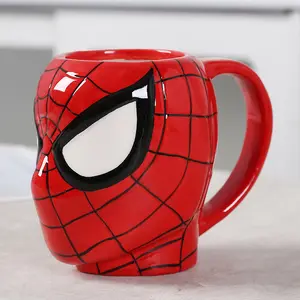 Spider Man Mug 3D Coffee Mug Cartoon Anime Drinks Milk Breakfast Tableware Cups Creative Iron Man Mugs Hot Selling Ceramic New